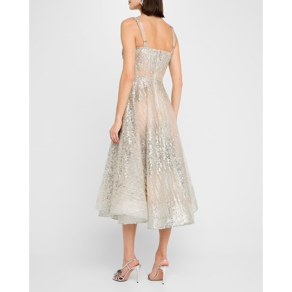 NWOT BRONX AND BANCO MADEMOISELLE SILVER MIDI DRESS, S, M available - Picture 8 of 17